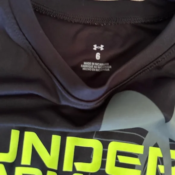 Under Armour Kids' Neon Green and Black T-Shirts - Picture 6 of 7